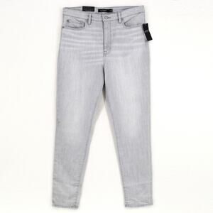 Lauren Ralph Lauren Women Grey Cotton High Rise Skinny Leg Ankle Jeans Size 14